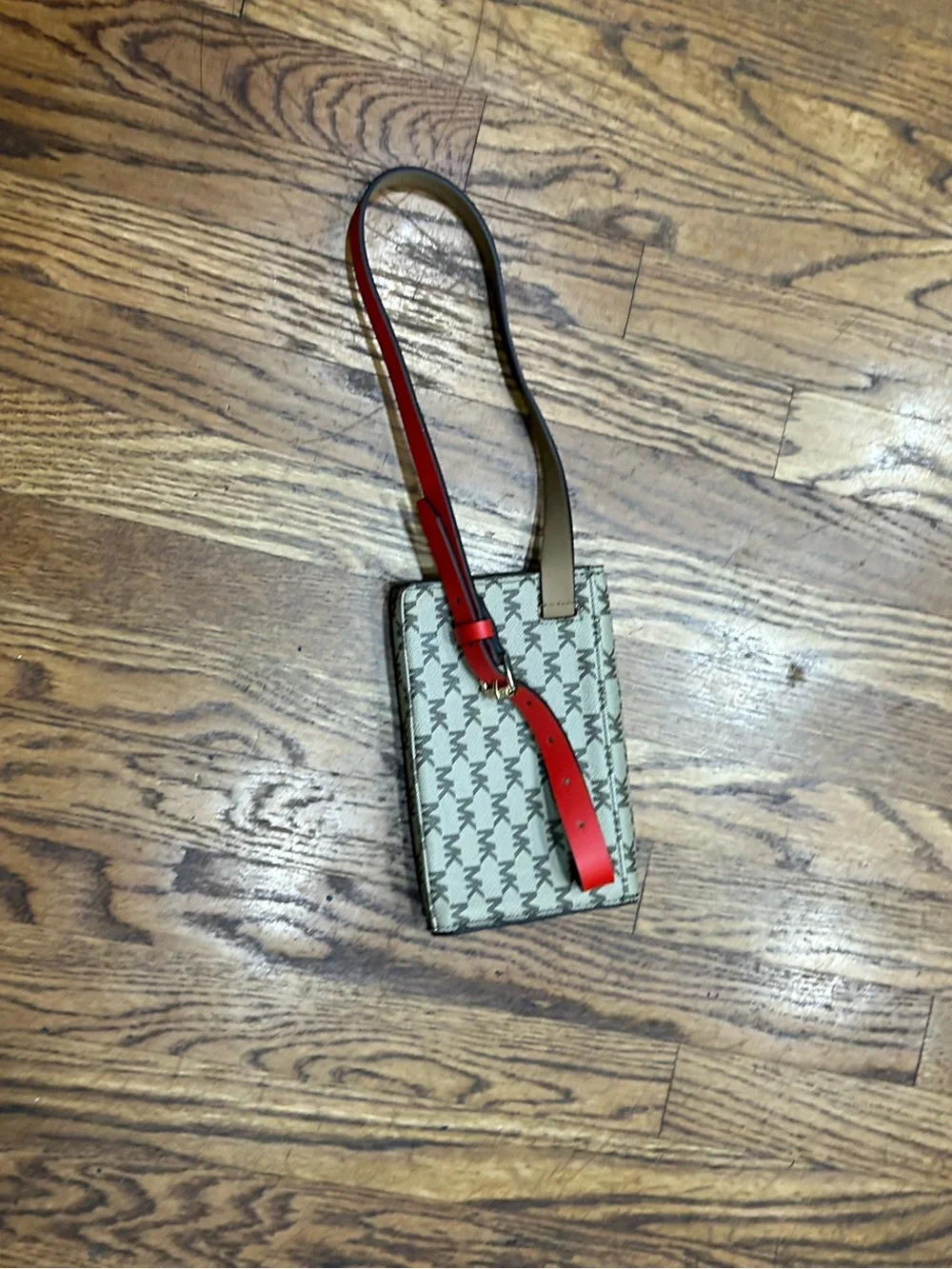 Michael Kors MK Signature Belt Bag Fanny Pack Vanilla Coral Red S/M Waist Bag